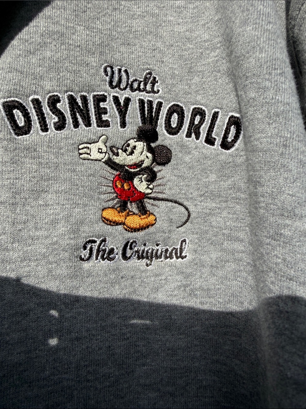 Disney world Light Gray Mickey Hoodie 3x 1971 embroidered sweatshirt plus